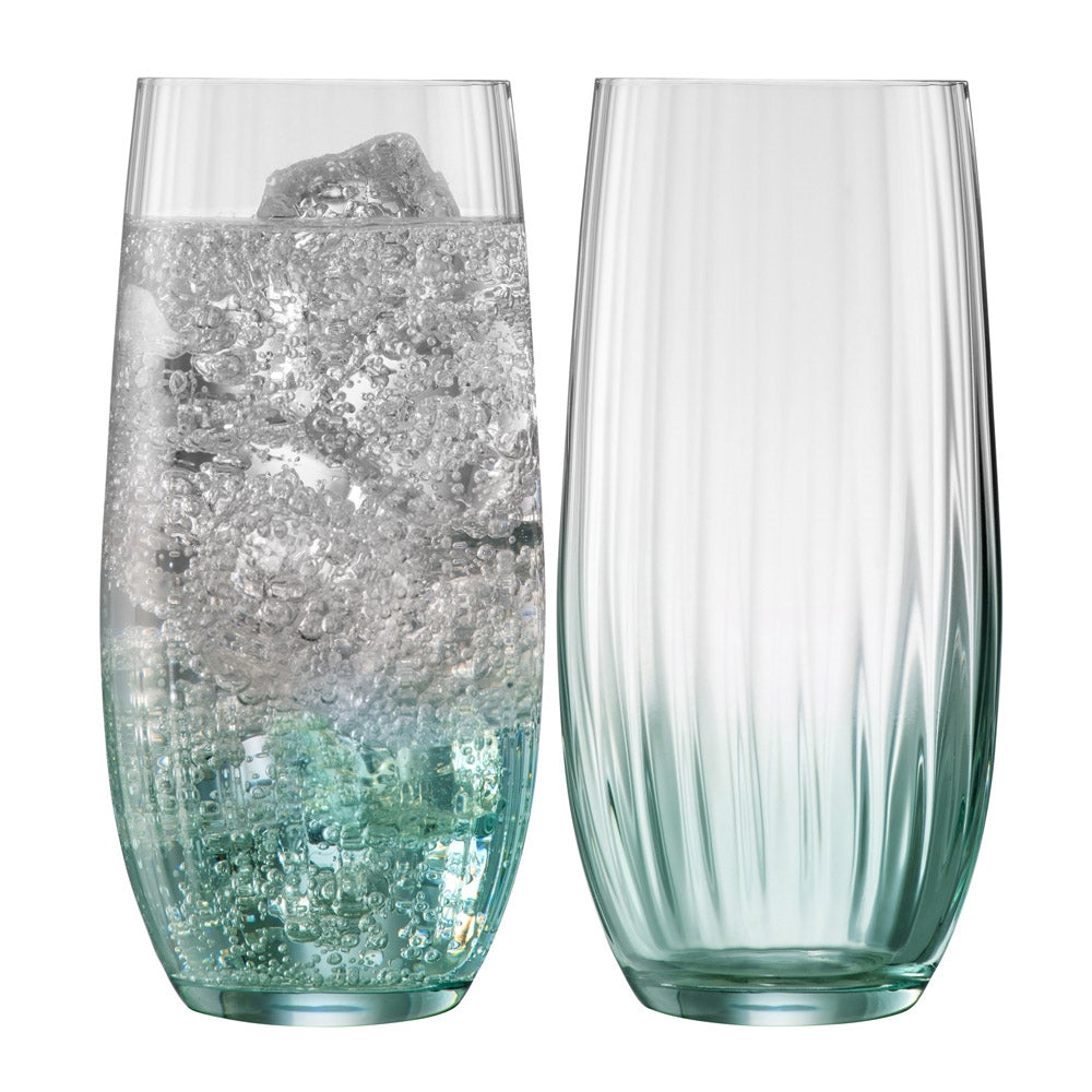 Galway Crystal Erne Aqua HiBall Tumbler Pair