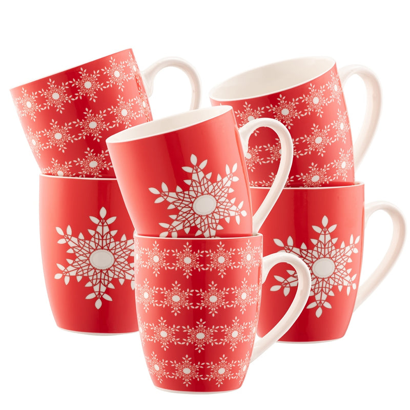 Belleek Christmas Snowflakes Mug Set of 6: 9503