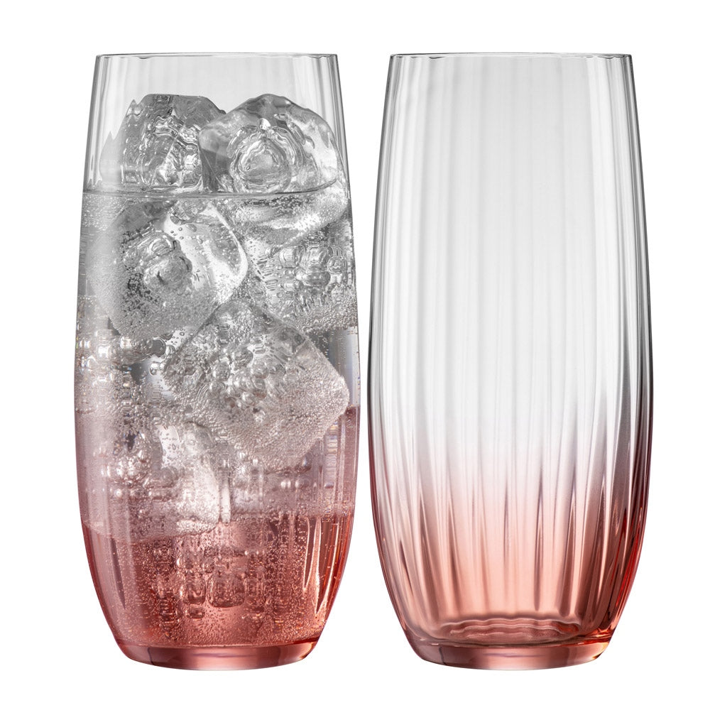 Galway Crystal Erne Blush Hi-Ball Tumber Pair