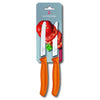 Victorinox Swiss Classic Tomato sausage knife serrated  edge 11cm Orange Twin Pack