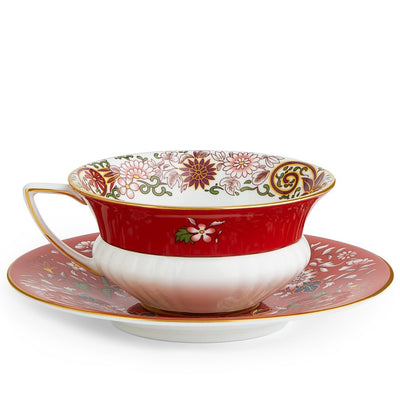 Wedgwood Wonderlust Crimson Orient Teacup & Saucer Boxed