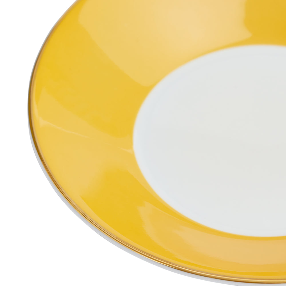 Wedgwood Wonderlust Yellow Tonquin Teacup & Saucer Set of 4