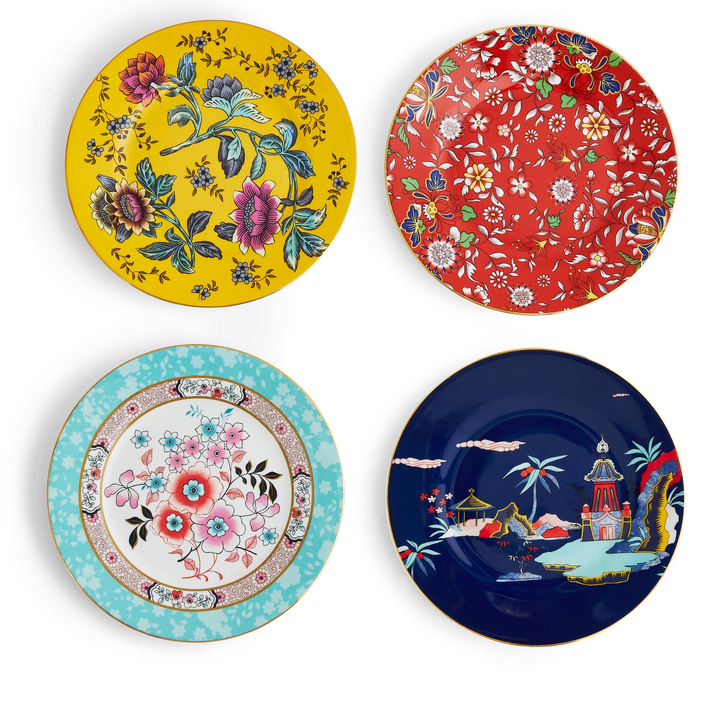 Wedgwood Wonderlust Plates 20cm Set of 4 Mixed