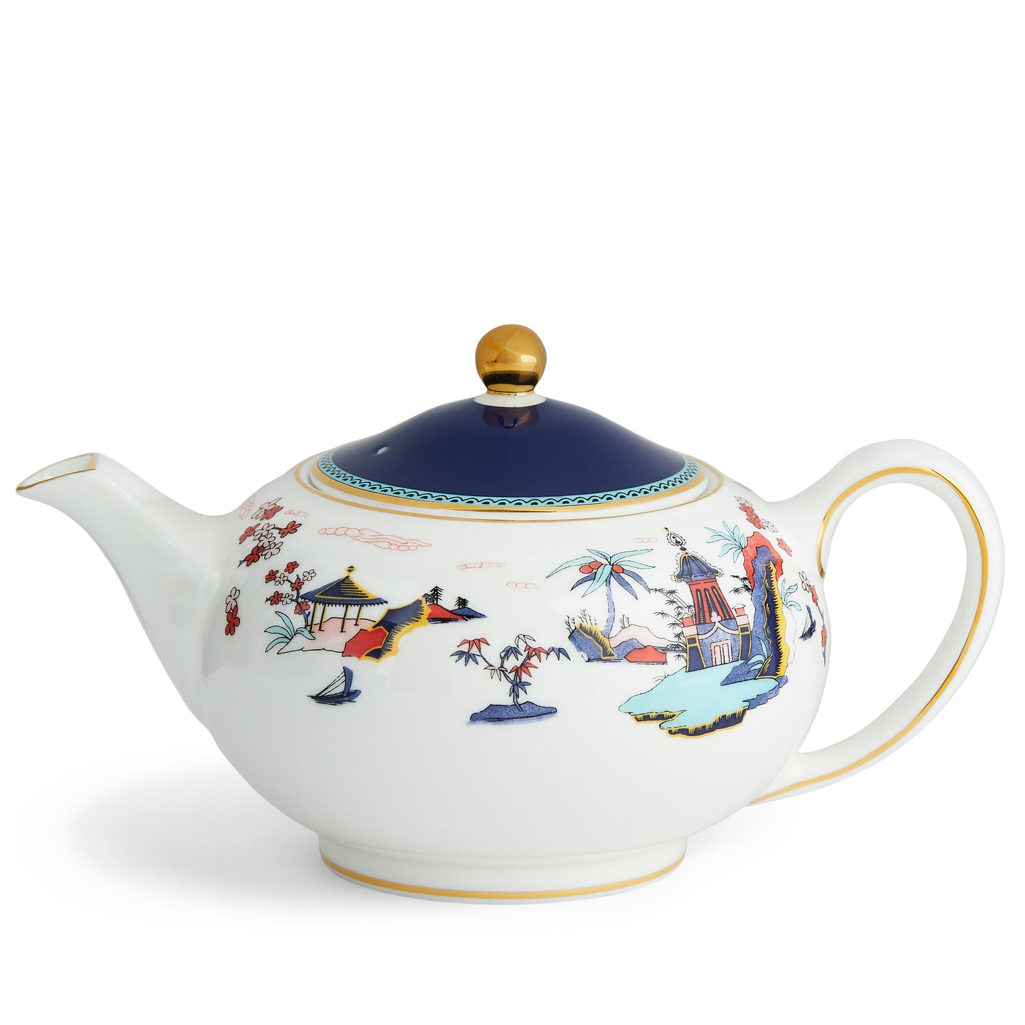Wedgwood Wonderlust Blue Pagoda Teapot, Sugar & Cream Set