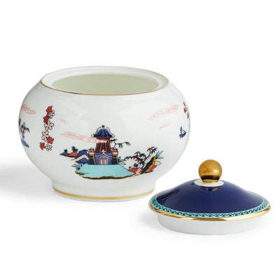 Wedgwood Wonderlust Blue Pagoda Teapot, Sugar & Cream Set