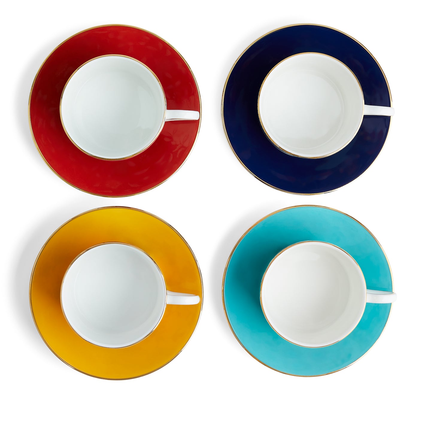 Wedgwood Wonderlust Teacup & Saucer straight, Set of 4