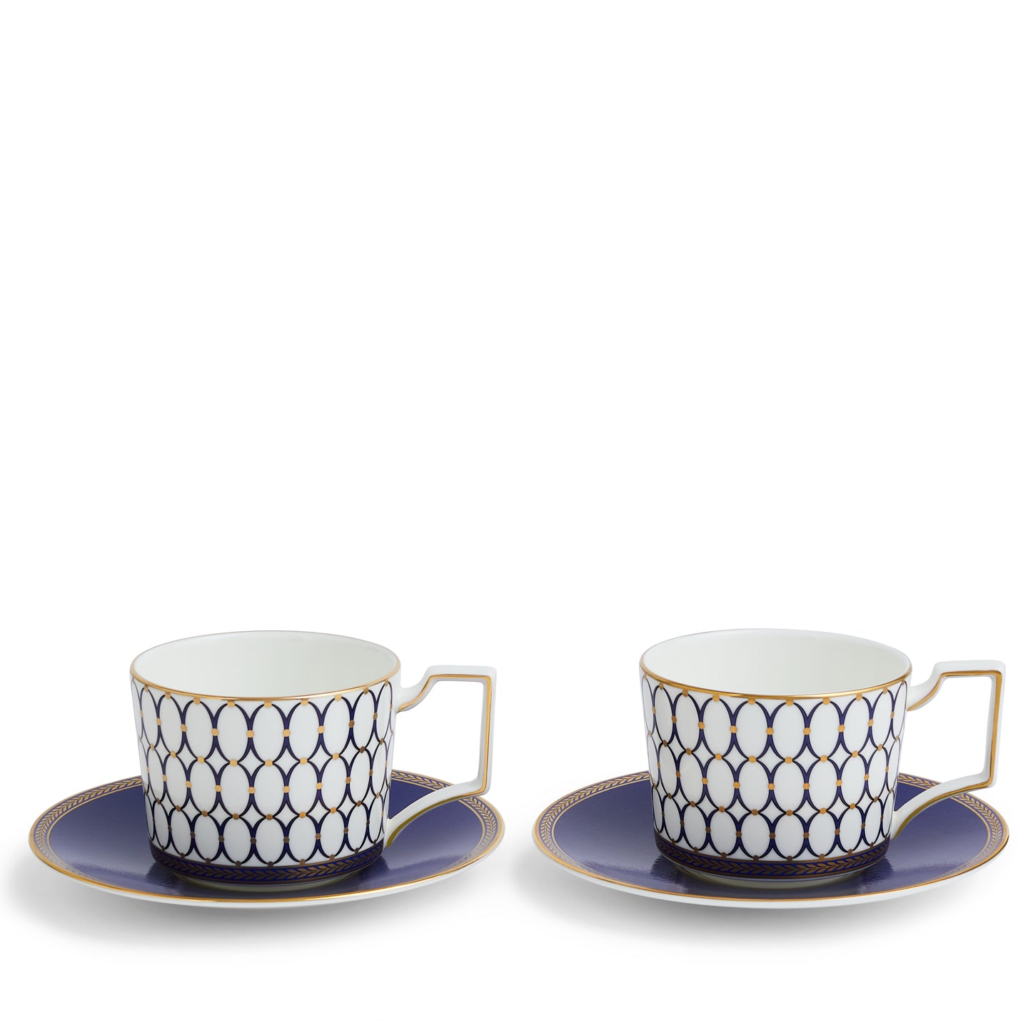 Wedgwood Renaissance Gold Teacup & Saucer Set of 4