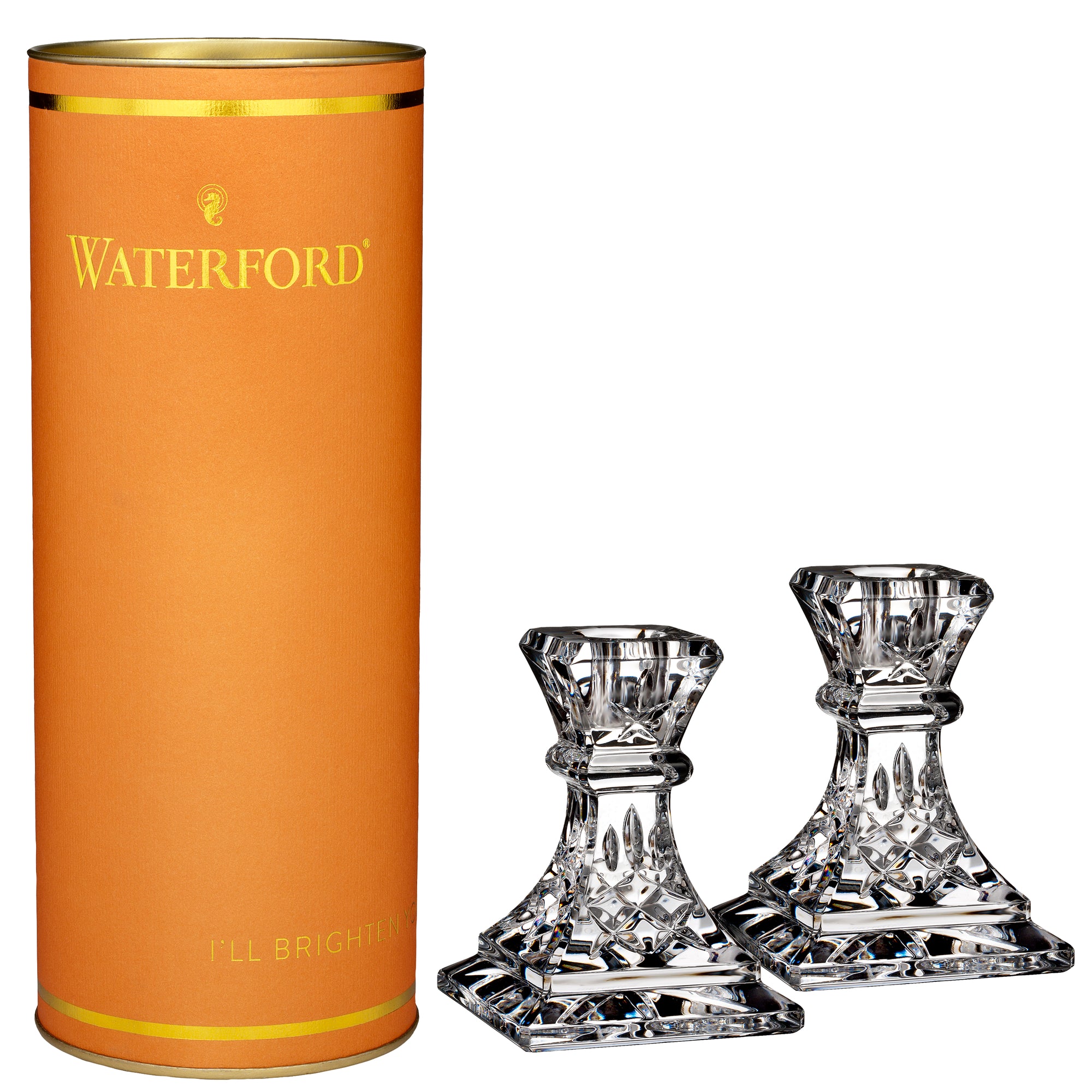 Waterford Crystal Giftology Lismore 10cm Candlestick Pair