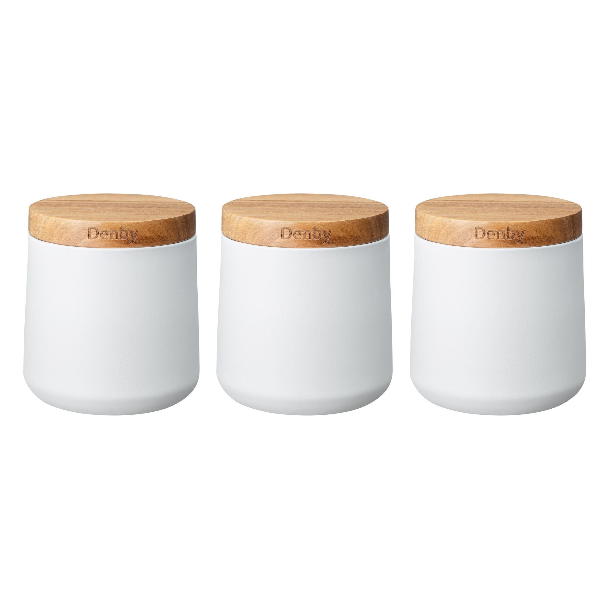 Denby Set of 3 White Storage Canisters