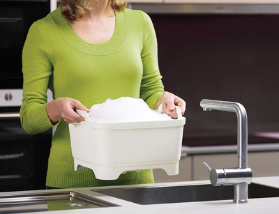 Joseph Joseph Wash and Drain Washing Up Bowl - White / Green 85055