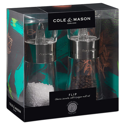 Cole and Mason Flip 180 Chrome Salt and Pepper Mills H581780