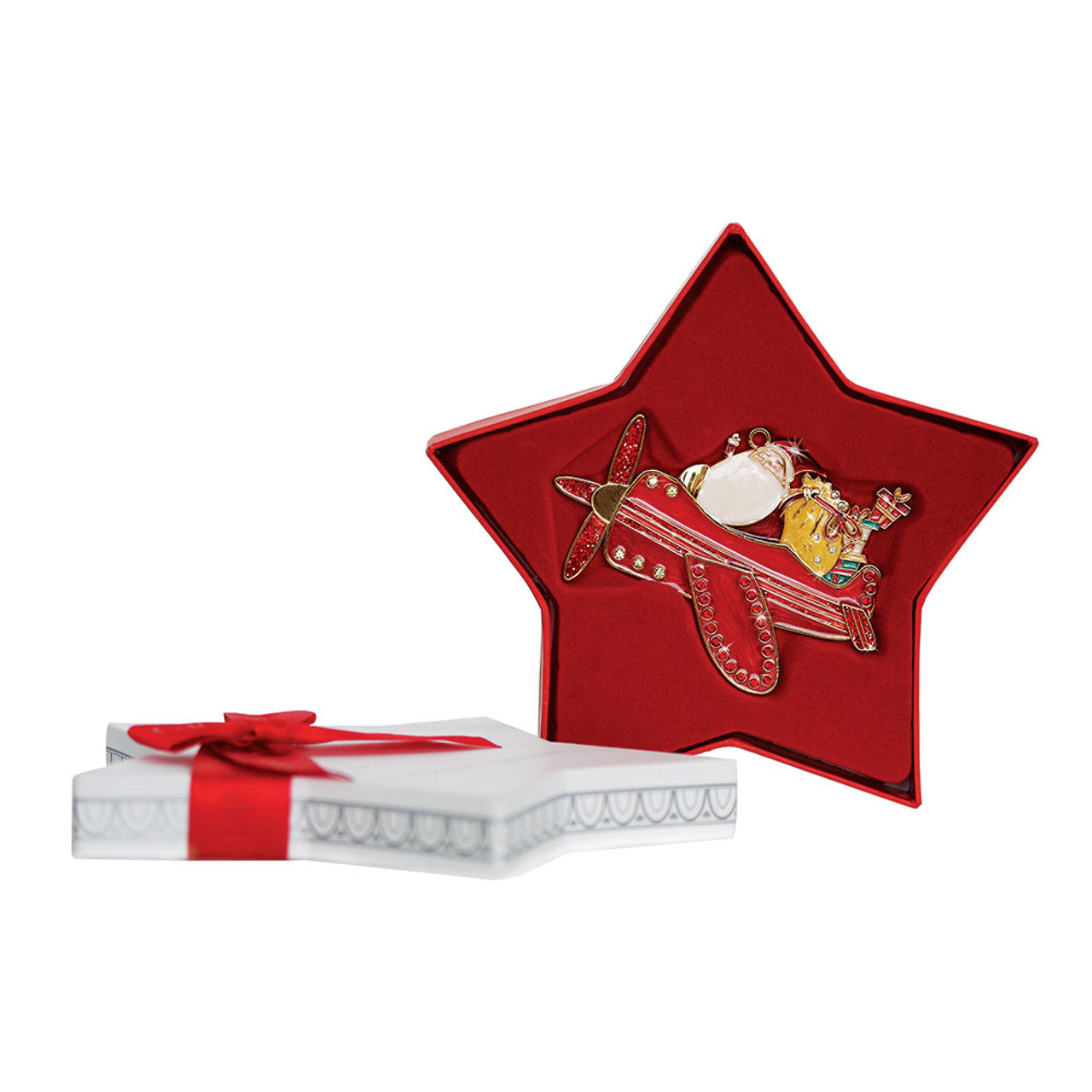 Tipperary Crystal Sparkle Santa In Plane Decoration