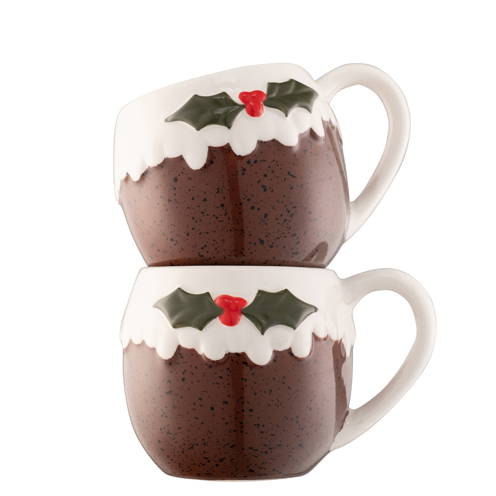 Belleek Living Christmas Pudding Mug Pair: 9533