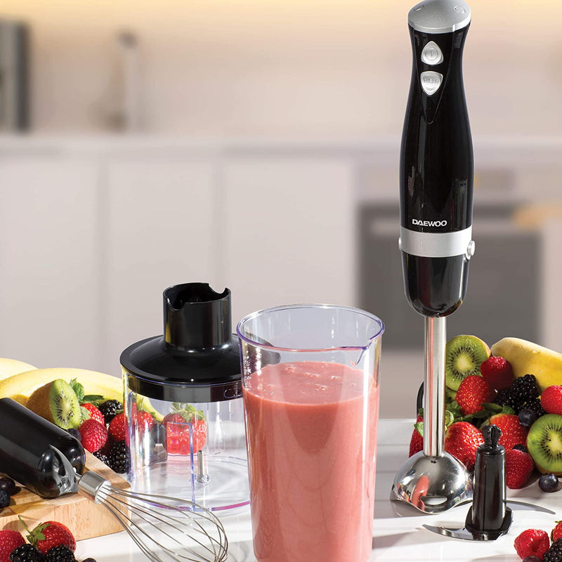 Daewoo 700W Hand Blender Set With Turbo Boost Function – Black & Silver SDA1622