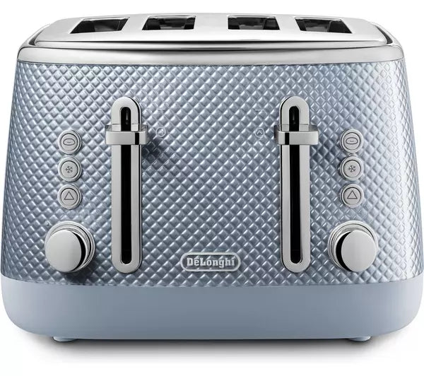 De Longhi Luminosa 4 Slice Toaster Grey Blue CTL4003GY First