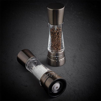 Cole & Mason Derwent Gourmet Gun Metal 190mm Salt and Pepper Mill Gift Set