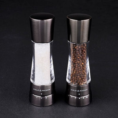 Cole & Mason Derwent Gourmet Gun Metal 190mm Salt and Pepper Mill Gift Set