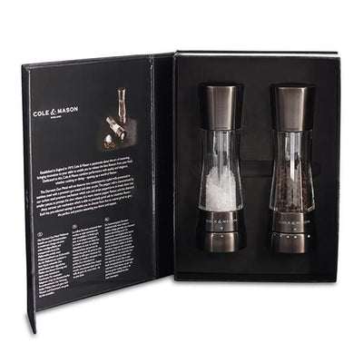 Cole & Mason Derwent Gourmet Gun Metal 190mm Salt and Pepper Mill Gift Set