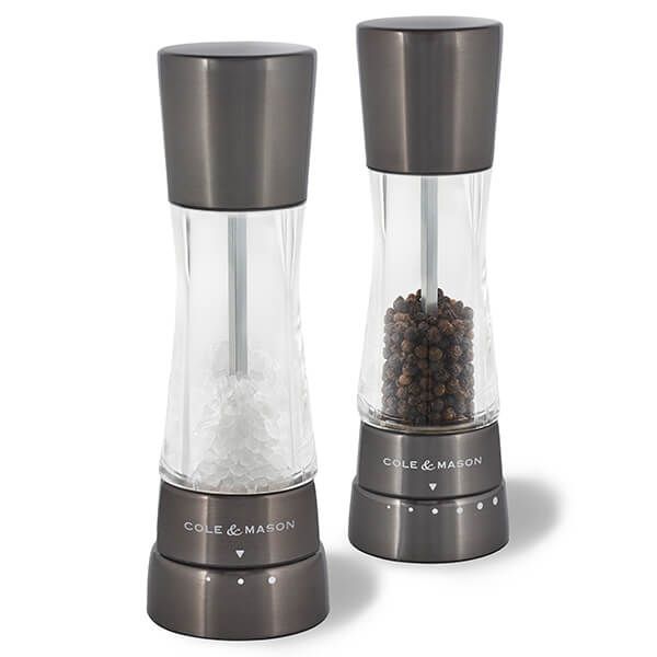 Cole & Mason Derwent Gourmet Gun Metal 190mm Salt and Pepper Mill Gift Set
