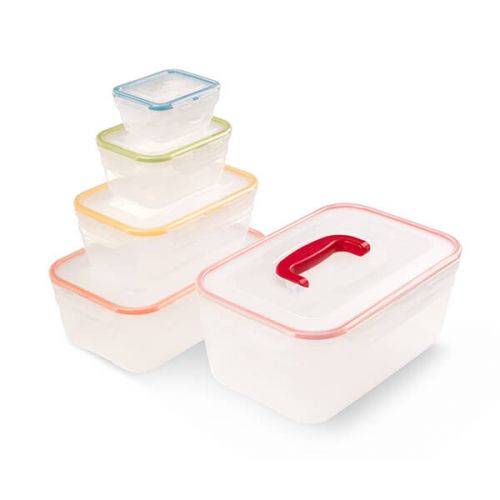 Lock and Lock 5 piece Rectangular Nestable Box Set: HPL391HS5