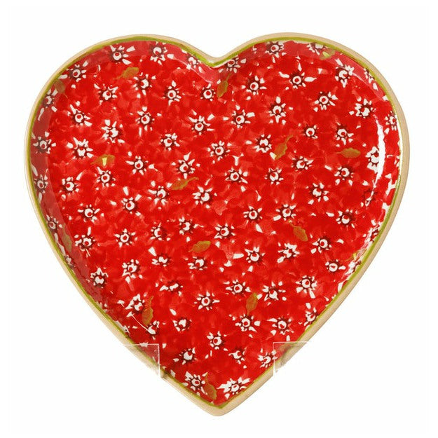 Nicholas Mosse Lawn Red - Medium Heart Plate