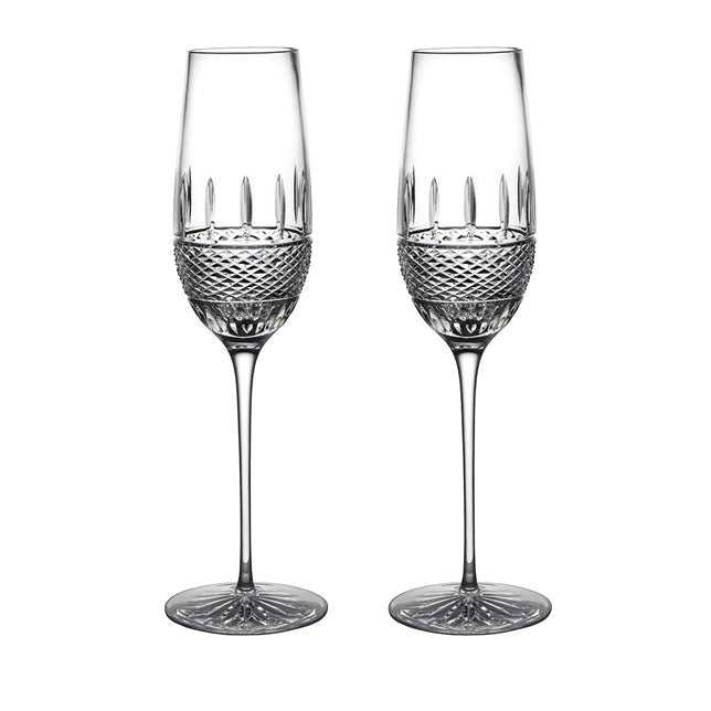 Waterford Crystal Irish Lace Flute Champagne Pair