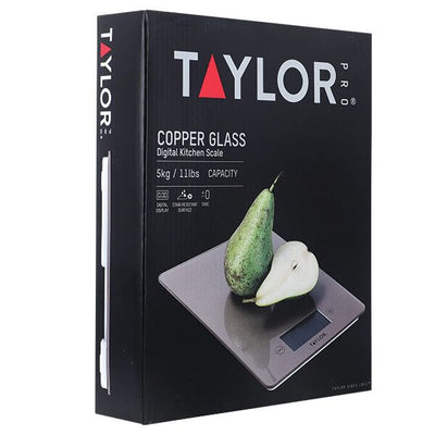 Taylor Copper Glass Digital Kitchen Scale: TYPSCALE5COP