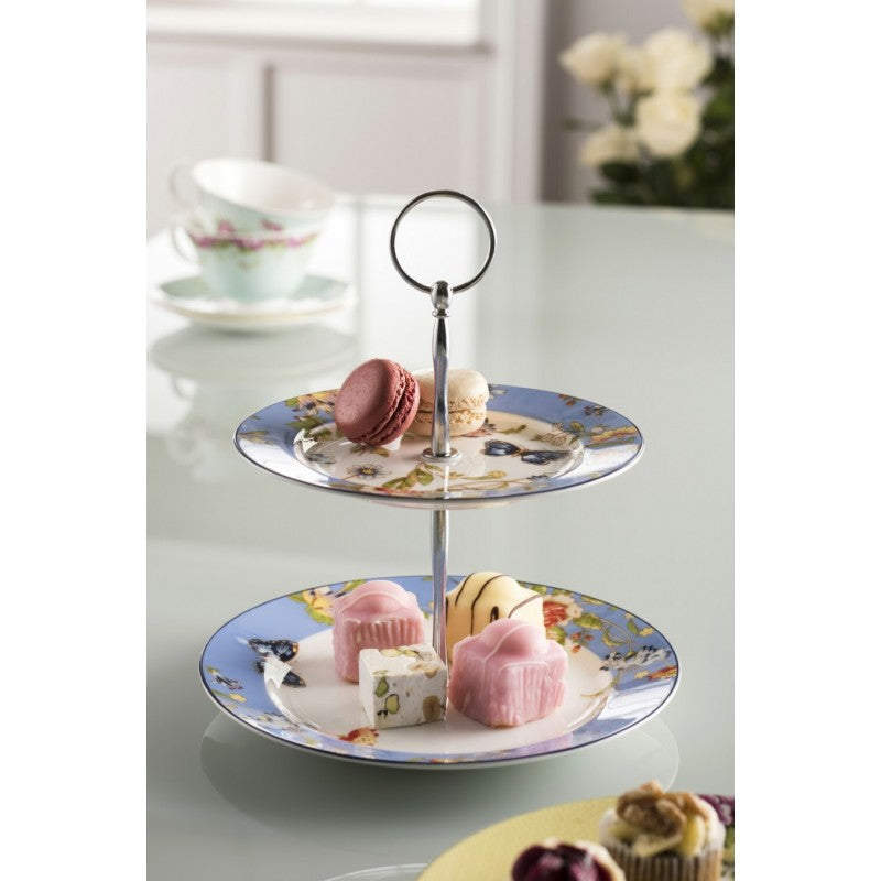 Aynsley Cottage Garden Two Tiered Cake Stand