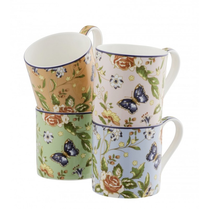 Aynsley Cottage Garden Windsor Mugs set of 4