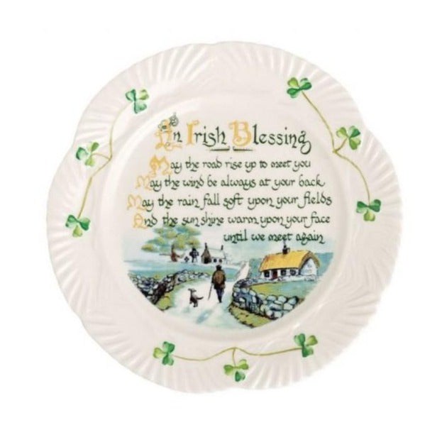 Belleek Classic Harp Irish Blessing Plate