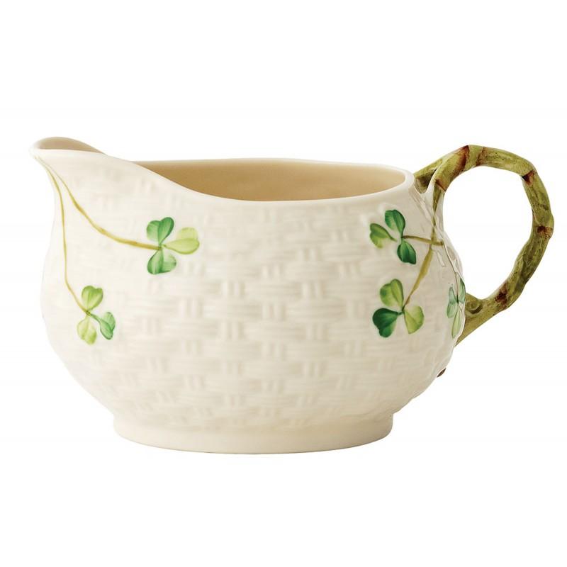 Belleek Classic Shamrock Cream Jug 0.275 Litre