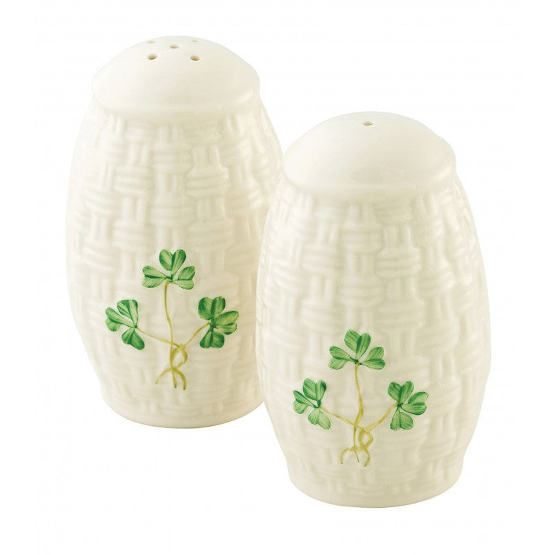 Belleek Classic Shamrock Salt and Pepper Set