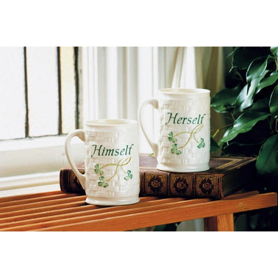 Belleek Himself and Herself Mug Set