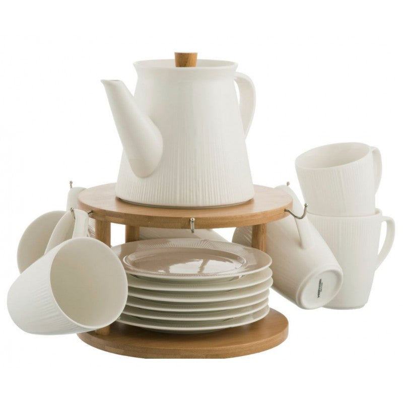 Belleek Living Pekoe 13 Piece Set and Stand: 9430