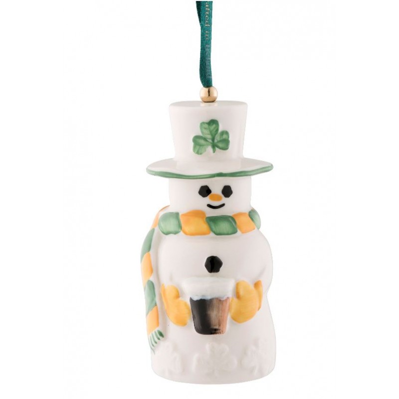 Belleek Paddy Snowman Bell Ornament: 4675