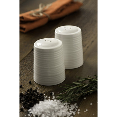 Belleek Living Ripple Salt & Pepper Set