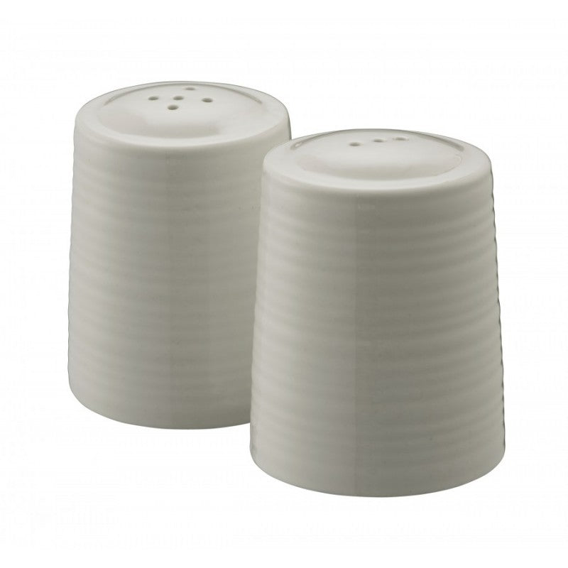 Belleek Ripple Salt & Pepper Set