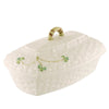 Belleek Shamrock Butter Dish