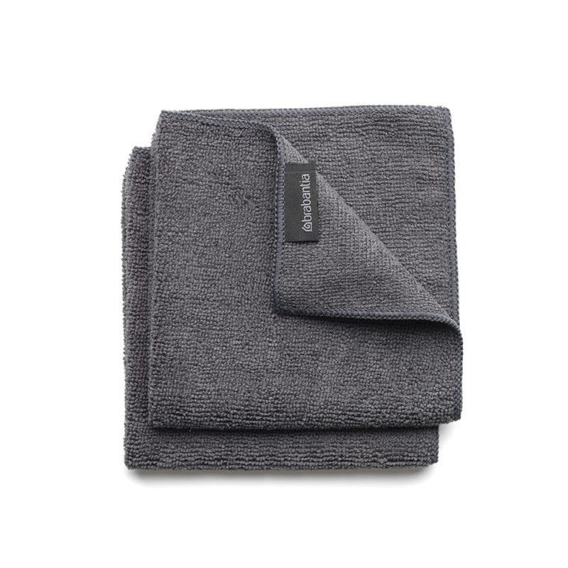 Brabantia Microfibre Dish Cloths Set of 2 - Dark Grey 118029