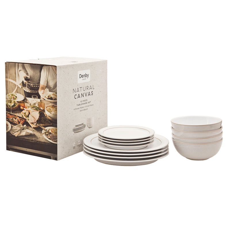 Denby Natural Canvas 12 Piece Tableware Set