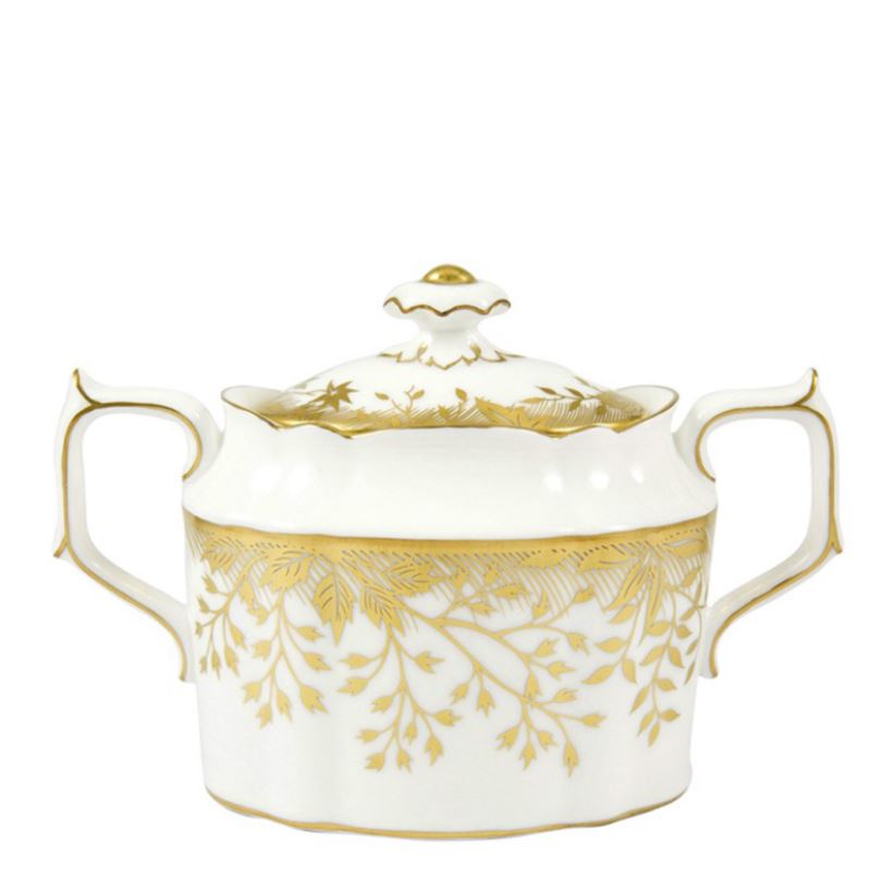 Royal Crown Derby Arboretum Gold Covered Sugar Bowl