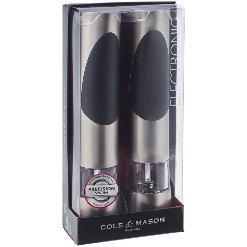 Cole and Mason Precision Richmond Electronic Salt and Pepper Mill Gift Set, 21.5 cm  H90180P