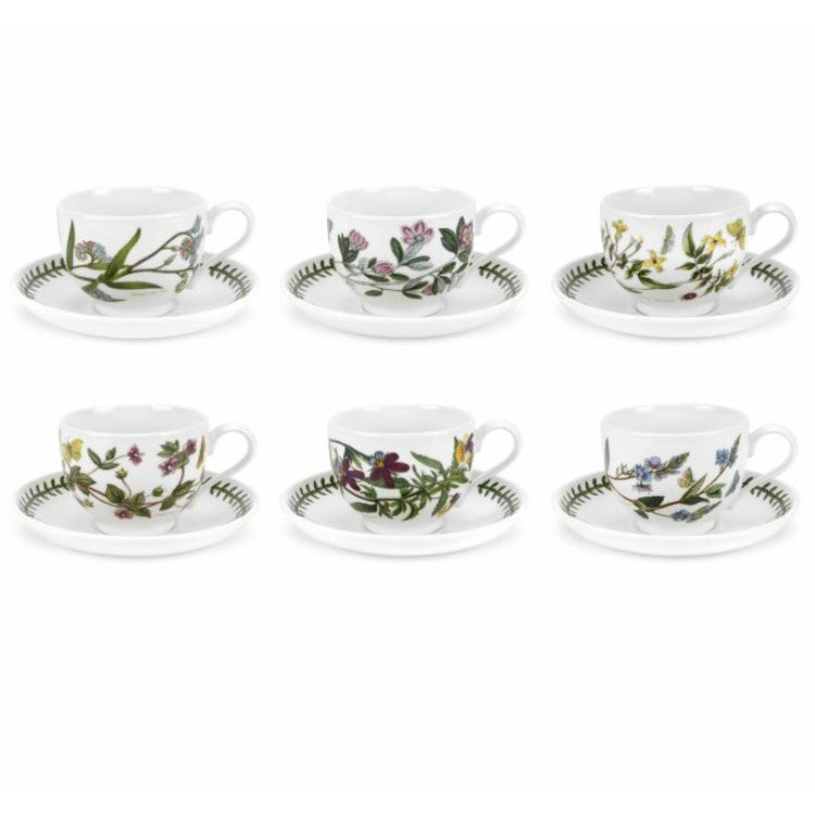 Portmeirion Botanic Garden Tea Cup and Saucer Set of 6