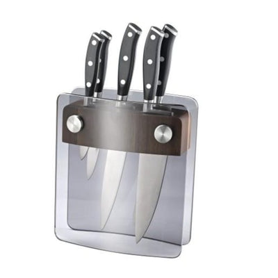 Denby 5 Piece Knife Smoked Glass Block Set