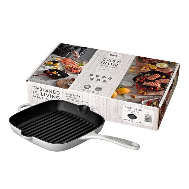 Denby Natural Canvas Cast Iron 25cm Griddle Pan