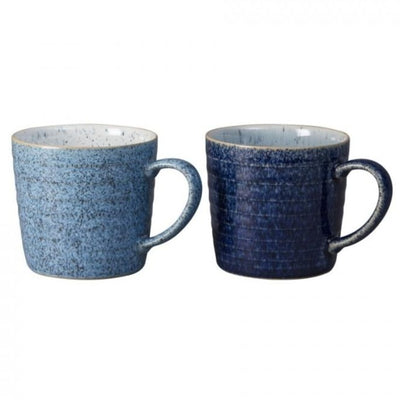 Denby Studio Blue 2 Piece Ridged Mug Set