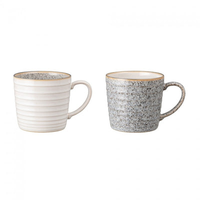 Denby Studio Grey 2 Piece Ridged Mug Set