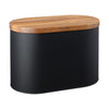 Denby Black Bread Bin with Acacia Lid