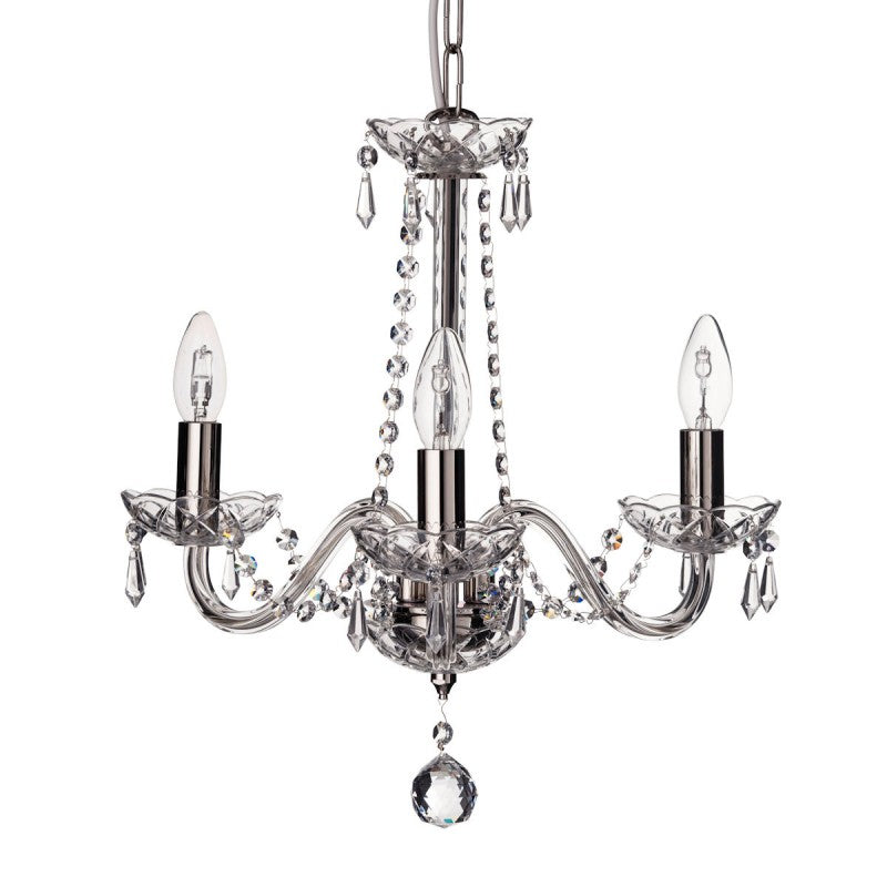 Galway Crystal Cashel 3 Arm Chandelier (UK FITTINGS)