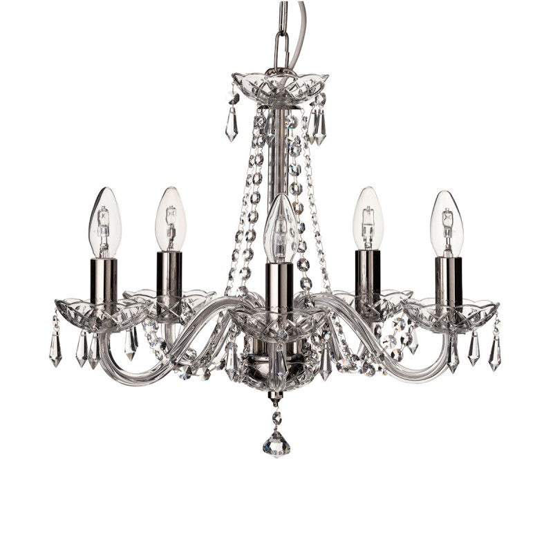 Galway Crystal Cashel 5 Arm Chandelier ( UK FITTINGS)